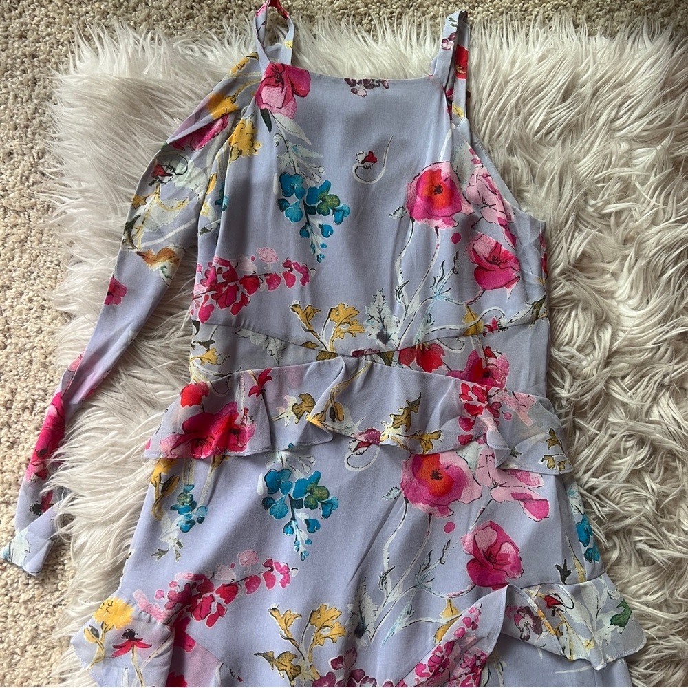 Rachel Roy purple lavender floral garden party ruffle maxi dress - Picture 8 of 16